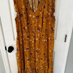 GAP (xxl) Yellow Floral Sleeveless Dress